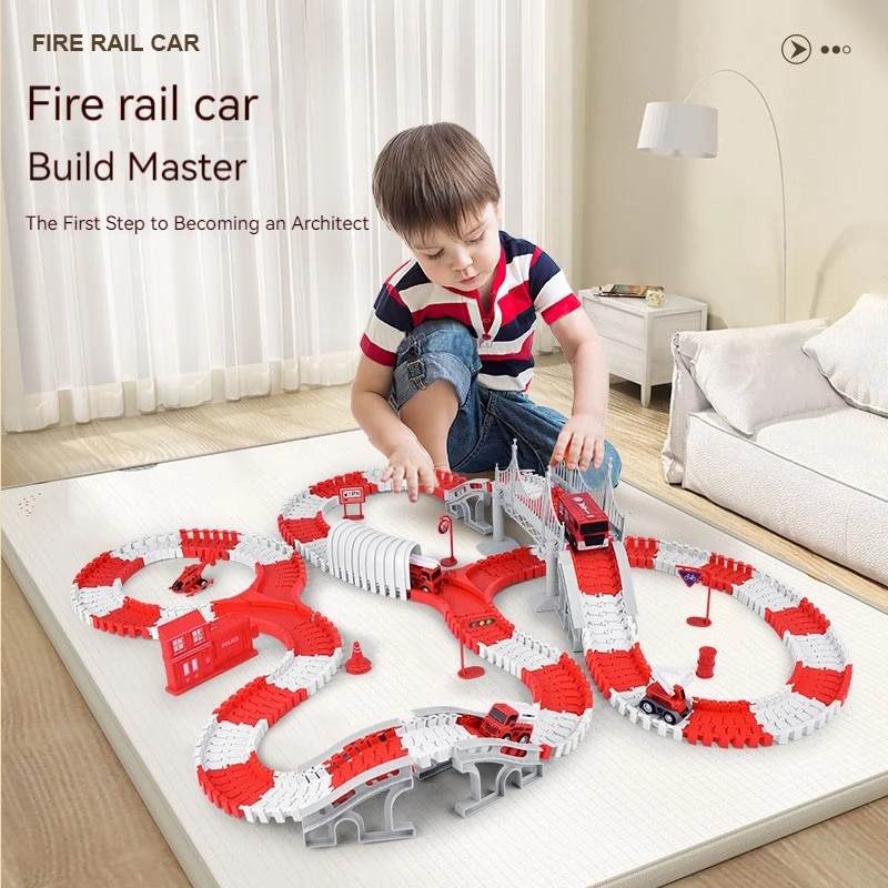 Model Kit Engine - Fire Engine Track Assembling Car Engineering
