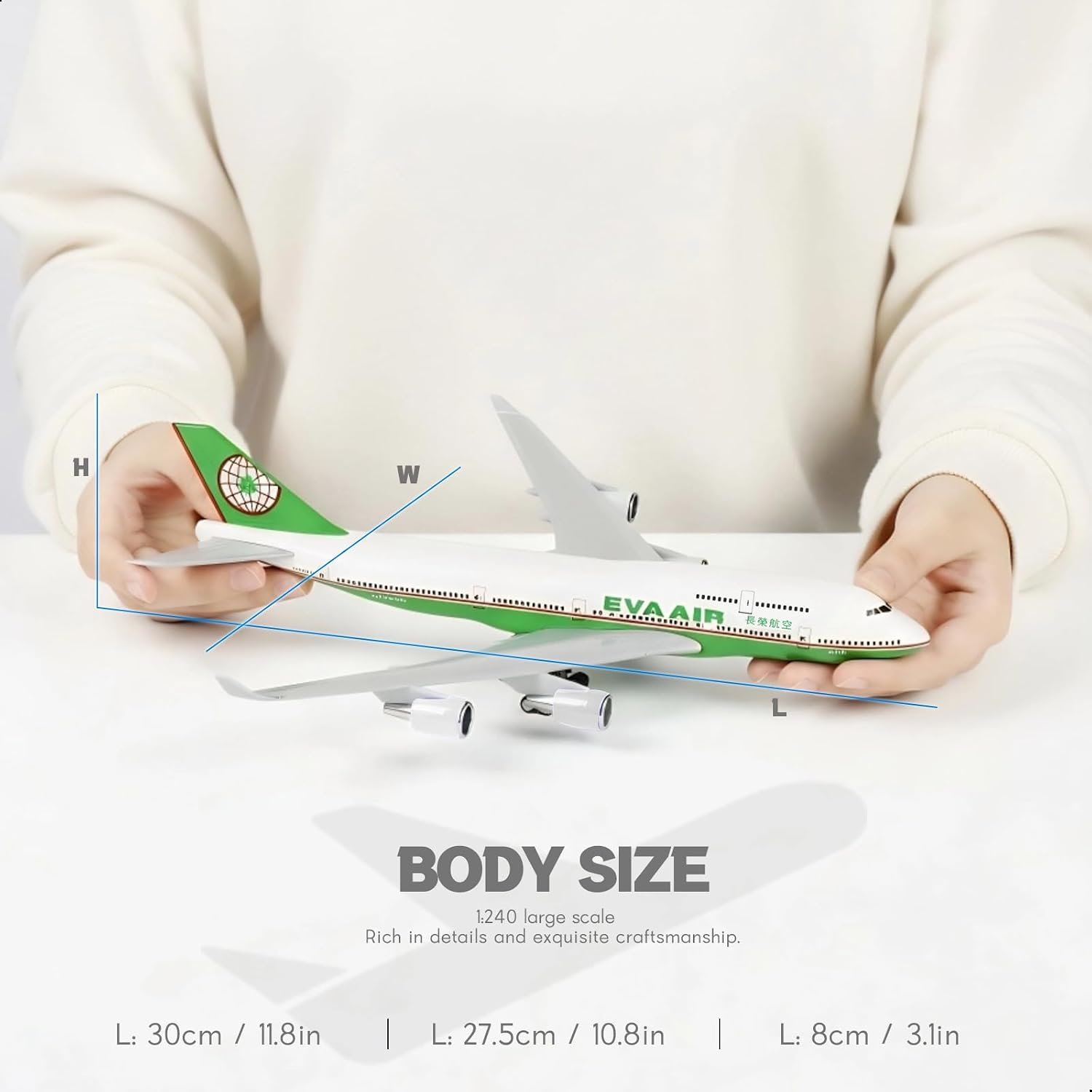 30cm EVA Air B747 Resin Aircra - Model Kit Eva ulasan dan harga